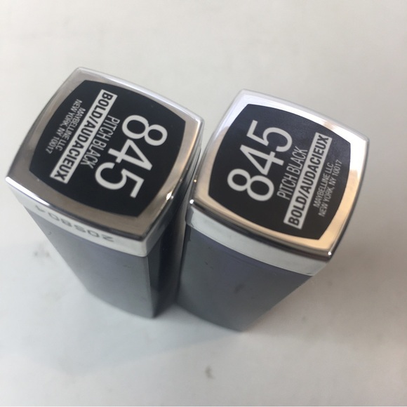 NEW 2 Maybelline Color Sensational 845 Pitch Black Matte Finish Lipstick - Picture 2 of 5